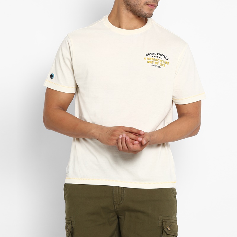 킵 라이딩 오프 화이트 티셔츠-2