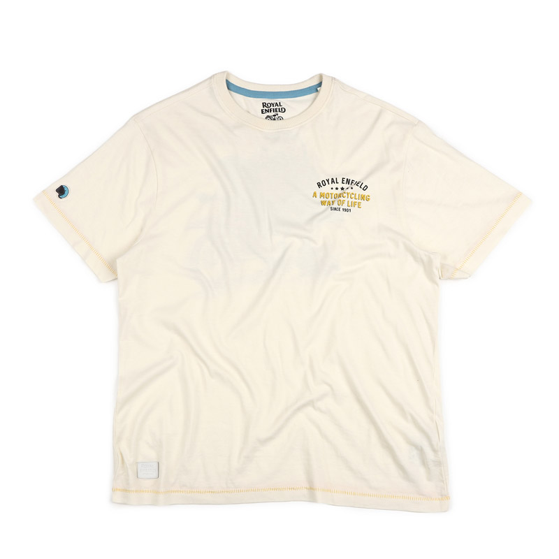 킵 라이딩 오프 화이트 티셔츠-1