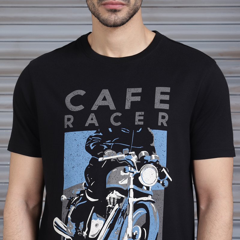 카페 레이서 블랙 티셔츠 -2