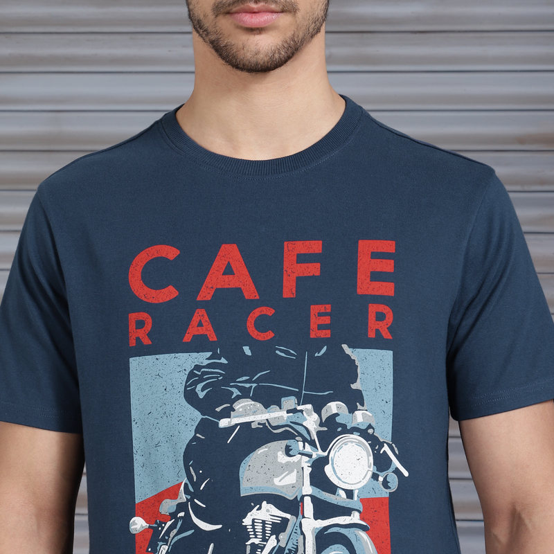 카페 레이서 네이비 티셔츠 -2
