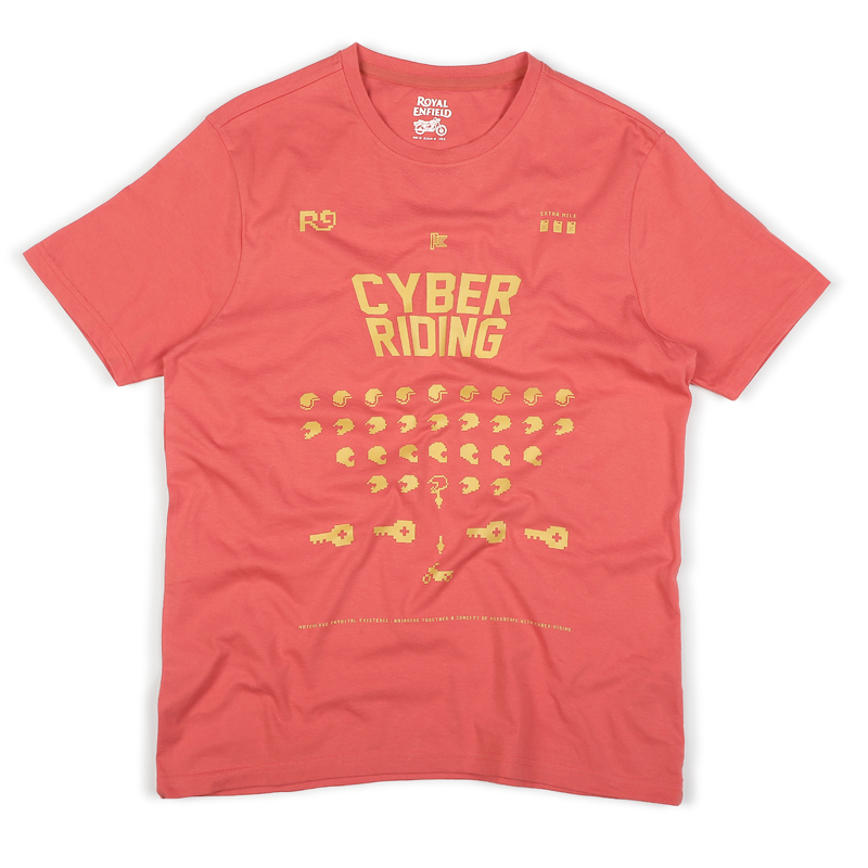 사이버 라이딩 레드 반팔 티셔츠-2