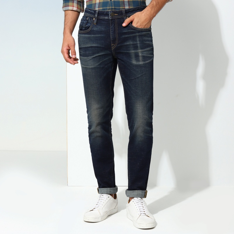 WORN-IN 다크 데님 바지-3